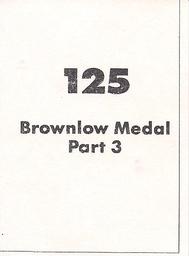 1990 Select AFL Stickers #125 Brownlow Medal Back